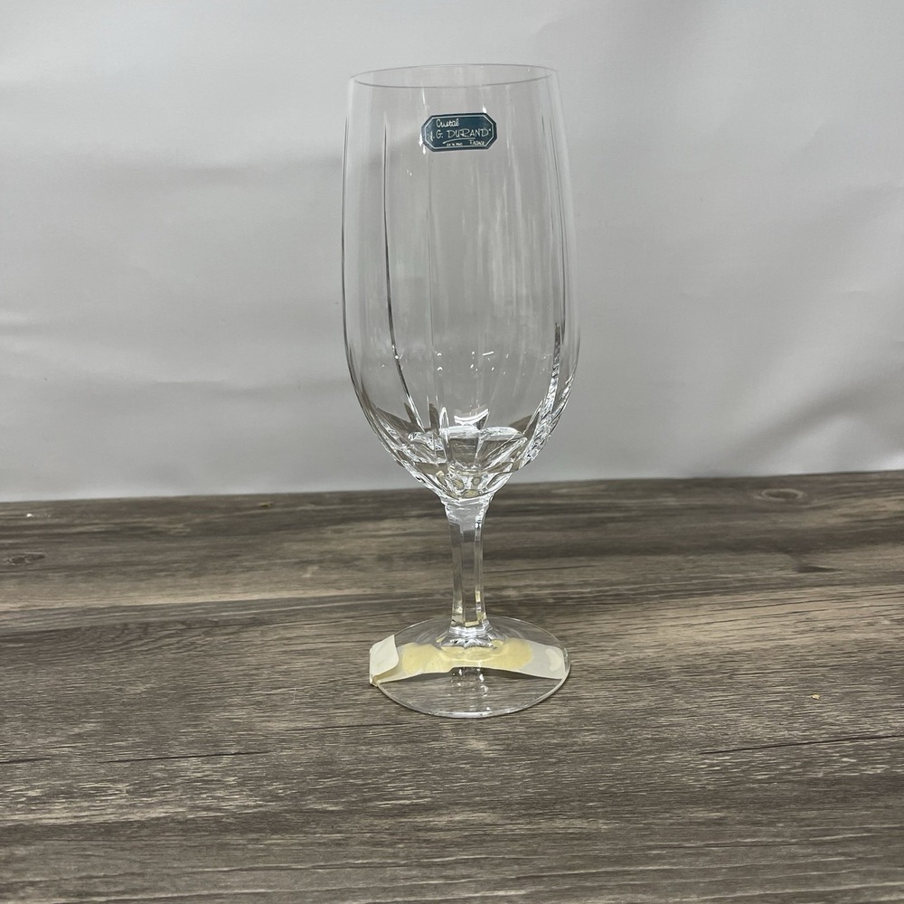 Cristal J.G. Durand Alicia 17oz Lead Crystal Iced Tea Glass France 24% NOS Vtg